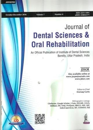 Journal of Dental Sciences and Oral Rehabilitation cover